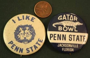 1960-70s Joe Paterno Era Penn State University 2 Pin set Gator Bowl VINTAGE --- - Picture 1 of 1