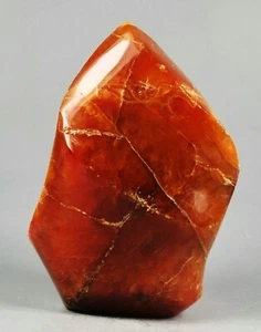 SELTENE natürliche Flamme roter Karneol Achat Kristall Freeform aus Madagaskar - Bild 1 von 12