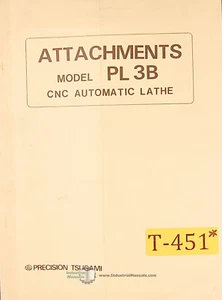 Tsugami PL3B Lathe, Attachments and Assemblies Manual Year (1982) - Picture 1 of 1