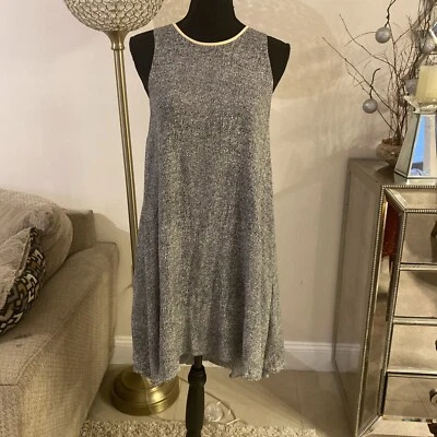 Vestido trapecio T Alexander Wang para mujer tejido a rayas cuello redondo negro talla pequeña Foto 1 de 4