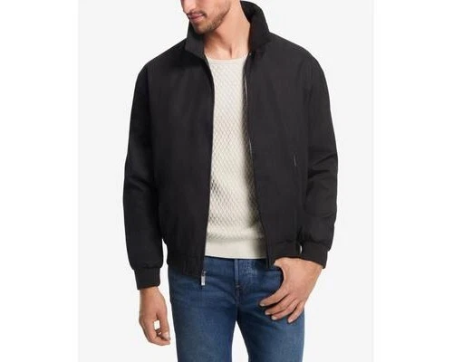 Weatherproof Men's Big & Tall Lightweight Full-Zip Bomber Jacket Black Size 2XLT - Image 1 of 4