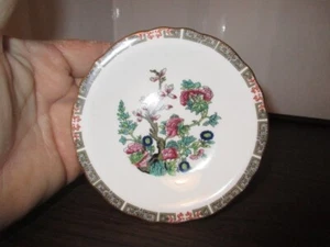 ROYAL GRAFTON ENGLAND INDIAN TREE SAUCER PINK & BLUE FLORAL SCALLOPED GOLD 4.75" - Picture 1 of 4