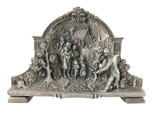 WMF Zinn THE VILLAGE FIDDLER Ludwig Richter Pewter Decorative Scene GERMANY - Picture 1 of 7