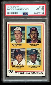 1978 Topps Rookie 2nd Basemen Lou Whitaker #704 PSA 8 NM-MT Nicely Centered - Picture 1 of 2