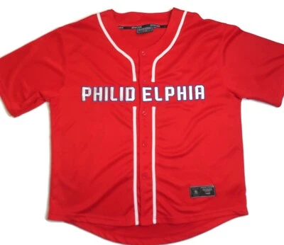 Camiseta de béisbol Renegade Sportswear Philidelphia para hombre 2XL roja cosida con botones Foto 1 de 4