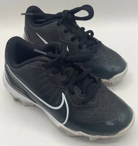 Nike Alpha Huarache 4 Keystone Boy's Rubber Cleats Size 11C Black/White - Picture 1 of 7