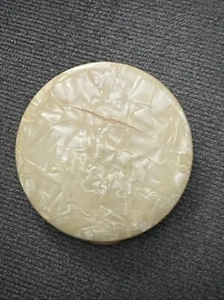 Vintage Faux Mother of Pearl & Gold Tone Compact Mirror 4.5 Inch Damaged Cover - Picture 1 of 5