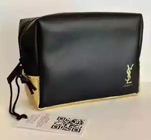Yves Saint Laurent Beaute YSL Schwarzgold Make-up Kosmetiktasche Etui Case Clutch - Bild 1 von 11