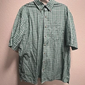 Harbor Bay Men's Big And Tall Green Plaid Casual Short Sleeve XL - Picture 1 of 3