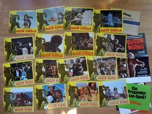 QUEEN KONG - rare set of 20 German lobby cards 1976 LINDA HAYDEN Robin Askwith - Picture 1 of 2