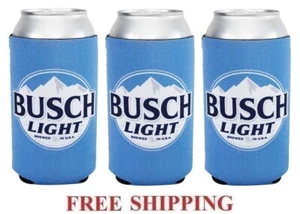 ENFRIADORES DE LATAS DE CERVEZA BUSCH LIGHT 16 oz 3 KOOZIE COOLIE PINT HUGGIE POUNDER BUD NUEVO - Imagen 1 de 1