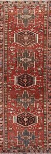 Runner Rug 3x12 ft.Geometric Gharajeh Oriental Handmade Hallway Wool Carpet