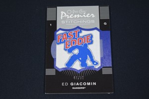 Ed Giacomin 2007-08 O-Pee-Chee Premier Stitchings Patch Black /50