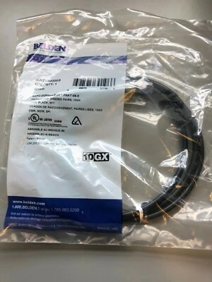 Belden CA21100005 5 FT RJ45 Cat6A Bonded Pair Patchcord ~ 10GX CMR Black  - Image 1 of 4
