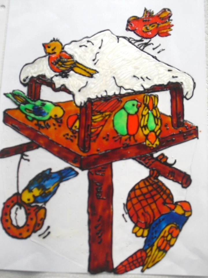 Gabis Window Color Bilder - Deko - Winter - Weihnachten - Vögel & Vogelhäuschen - Bild 1 von 1