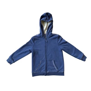 LL Bean Youth Kids Full Zip Up Jacket Sherpa Lined Sz Medium 10/12 Blue Unisex - Picture 1 of 5