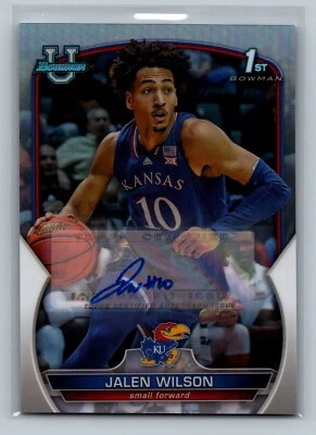 2022-23 Bowman University Chrome Jalen Wilson Refractor Auto /499 - Image 1 of 2