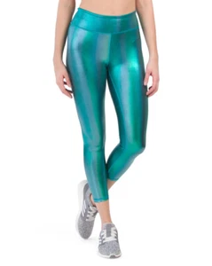 Pheel Iridescent Metallic Foil Highwaist Leggings NWT Carbon38 Bandier Blue XS/S - Picture 1 of 3