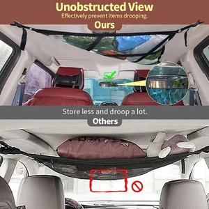 Triangular Ceiling Storage Net Double-Layer Mesh Net Anti-Fall SUV Organizer - Picture 1 of 7