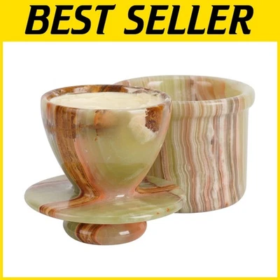 4.25'' Marble Butter Storage - Handmade Crock for Countertop - Image 1 of 4