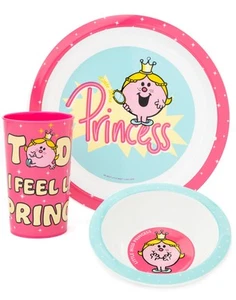 Juego de vajilla de 3 piezas rosa Mr Men niñas - Imagen 1 de 7