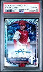 2025 Bowman Mega Box Eduardo Tait Chrome Prospect Autograph PSA 10 - Picture 1 of 2