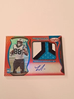 2021 Panini Certified Terrace Marshall Jr. RPA #/99 Rookie Auto In Toploader  - Image 1 of 4