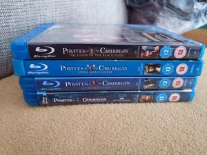 Pirates Of The Caribbean Blu Ray Bundle X 4 Great condition Jack Sparrow - Picture 1 of 10