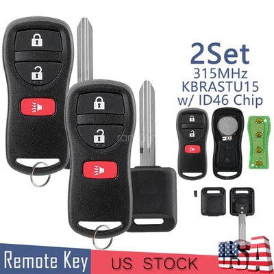 2 llaves + mando a distancia para Infiniti FX35 FX45 Nissan Frontier Pathfinder Quest Titan Foto 1 de 4