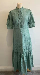 Abito Wyse London taglia 2 (UK 10) nuovo con etichette Fabienne Broderie Pistacchio verde - Foto 1 di 11