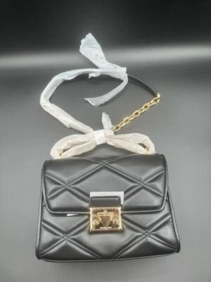 MICHAEL KORS MEDIUM PURSE BAG HANDBAG SHOULDER CROSSBODY MESSENGER MK BLACK GOLD - Image 1 of 4