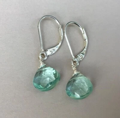 Nuevos pendientes de plata esterlina aguamarina briolette Sundance encanto joyería artesanal Foto 1 de 4