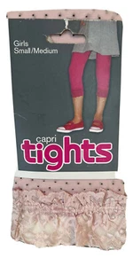 1 pairs Girls Capri Tights with Lace, School Footless Tights Or Cool Outfit - Picture 1 of 7