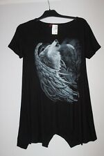 rock goth Spiral direct entwined crâne dentelle superposé à mancherons top t-shirt