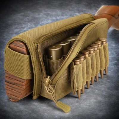  Tactical Hunting Rifle Shotgun Buttstock Cheek Rest Ammo Shell Mag Pouch Holder - Image 1 of 4