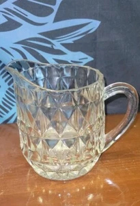 VINTAGE Fostoria Small Pitcher American Clear Cube Cut Glass 1940s H²O Creamer  - Picture 1 of 10