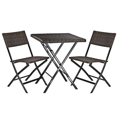 Balkonset Springfield 3tlg. Polyrattan Garnitur Stuhl Tisch Garten Klappstuhl - Bild 1 von 4