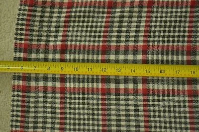 28" Long x 56" Wide, Red & Black Plaid/Tartan Light-to-Mid-Weight Wool, M6312 - Image 1 of 4