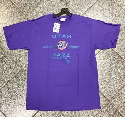 XL NWT NEW Deadstock Vintage NBA Utah Jazz NBA T-Shirt TShirt VTG Tee 90’s - Image 1 of 2