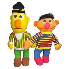 Vintage Playskool Sesame Street Bert & Ernie Plush Soft Stuffed 12” 1984 1985