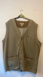 Cárdigan sin mangas Orvis vintage para hombre talla XXL - tostado/buff - Imagen 1 de 7