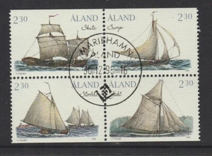 ALAND Islands - 1995 buques de carga vela bloque de 4 V F usado. - Imagen 1 de 1