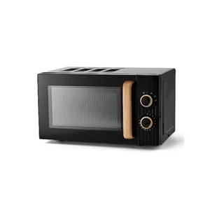 George Home GMM201WB NEW Microwave Oven Manual Scandi 700w 17L Black & Wood - Picture 1 of 3