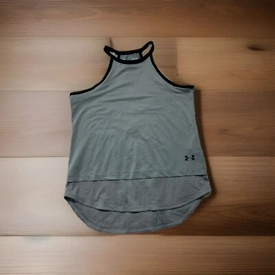 Under Armour Women's Size M Tank Sleeveless Blue Solid Polyester Crew Neck - Image 1 of 4