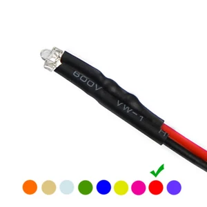 10 Stück Verkabelte pre Wired LED Dioden Rot Klare Linse 9V 1.8mm - Imagen 1 de 4