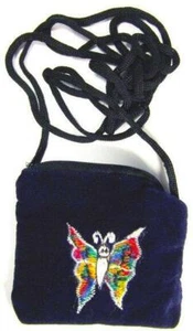 Butterfly Purse 100% Cotton Velvet Eco-friendly 10 x 10 cm NEPAL - Bild 1 von 8