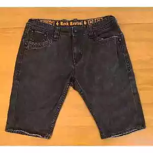 Rock Revival Jack Shorts Men's Size 38 Black - Picture 1 of 13