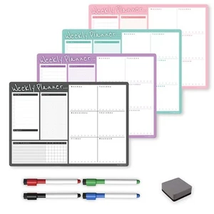 Weekly Planner Magnetic Whiteboard | Calendar, Reminders, Notes, Dry Wipe Pens - Picture 1 of 31