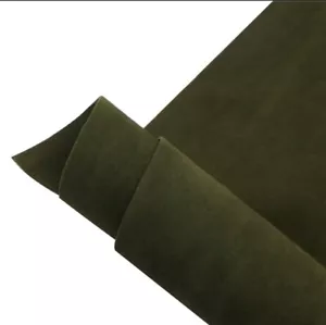 Dark camo Green Double Sided Velvet FAUX LEATHER ROLL 12" x 55" 1077317 - Picture 1 of 1
