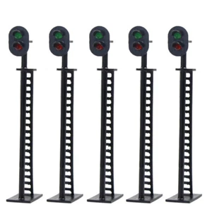 5pcs Échelle HO/OO Modèle Ferroviaire Feux de Signalisation Vert/Rouge 8cm 12V - Picture 1 of 7
